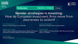 Gender strategies in investing: how do European investment firms move from awareness to action?