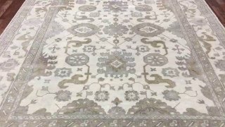 Large Beige and Brown Oushak Oriental Rug 9'X12'1 - A 1204