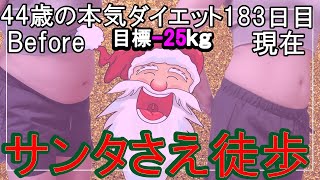 【ダイエット Vlog】サンタも歩く時代か_アラフォー44歳ぽっちゃり女のダイエット中の1日の食事記録183日目☆毎日体重公開