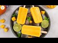 Mango Popsicle /Mango Ice cream (Eggless & without Cream) by Tiffin Box | Mango lolly ice recipe