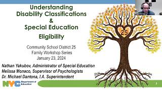 Understanding Disability Classifications and Special Ed Eligibility (6PM) - Tuesday, Jan 23, 2024