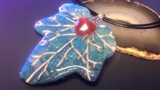 Opal Polymer Clay and Embossing Powder. Pendants Tutorial. Sparkle Stone Look.