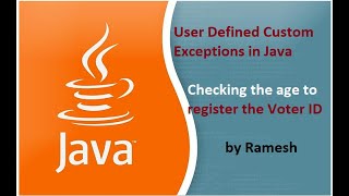 JAVA FAQ # 68 || User Defined Or Custom Exceptions in Java