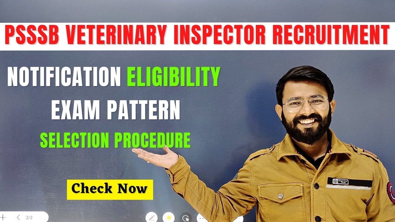 Psssb Veterinary Inspector Syllabus Eligibility Age Last Date Vacancy