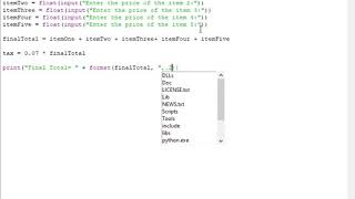 Python #5- Total Purchase