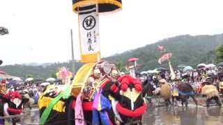 壬生の花田植「飾り牛の代掻き」牛追い歌　北広島町 2013