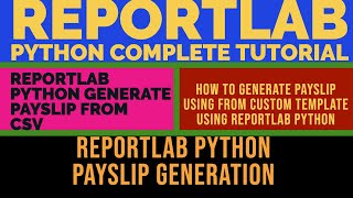 REPORTLAB|REPORTLAB PYTHON TUTORIAL|How To Generate Payslip From Csv Using Reportlab Python|PART:61
