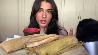 COMIENDO TAMALES ♡ ASMR  🫔