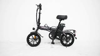 TANKX 14″ foldable Black 500w48v15ah aluminum frame Electric Bicycle ebike