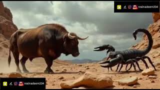 create bul and scorpion AI video#bullandbear #ai #animation #animalai #aivideo #animeedit