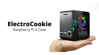 ElectroCookie | Raspberry Pi 4 Case, Aluminum Mini Tower Case with Cooling Fan