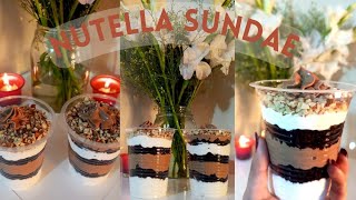 nutella sundae recipe | making the layers Nutella sundae at home | sundae recipe