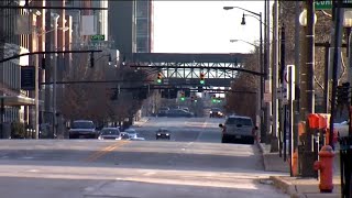 Status of downtown Columbus, some buildings closed, some open