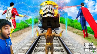 CAN DC SUPERHEROS STOP THE TRAIN in GTA 5🤔? Gta 5 tamil | Super Heros vs Train Challenge