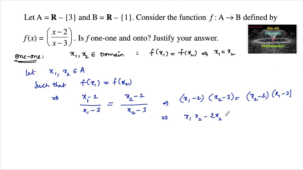 Let A=R-{3}&B=R-{1}Consider The Function F:A To B Defined By F(x)=(x-2 ...