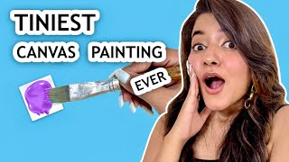 Painting on TINIEST Canvas 😱 | Mini Canvas Painting