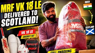 MRF Cricket Kit VK 18 LE Delivered to Scotland 🇮🇳➡️🏴 | International Courier Unboxing