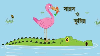 সারস ও কুমির। কুমির ও সারসের বন্ধুত্ব। Cartoon Pastime