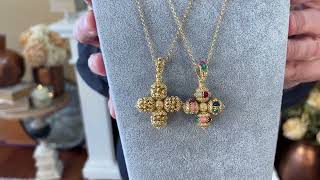 Florentine Beaded Cross Pendant