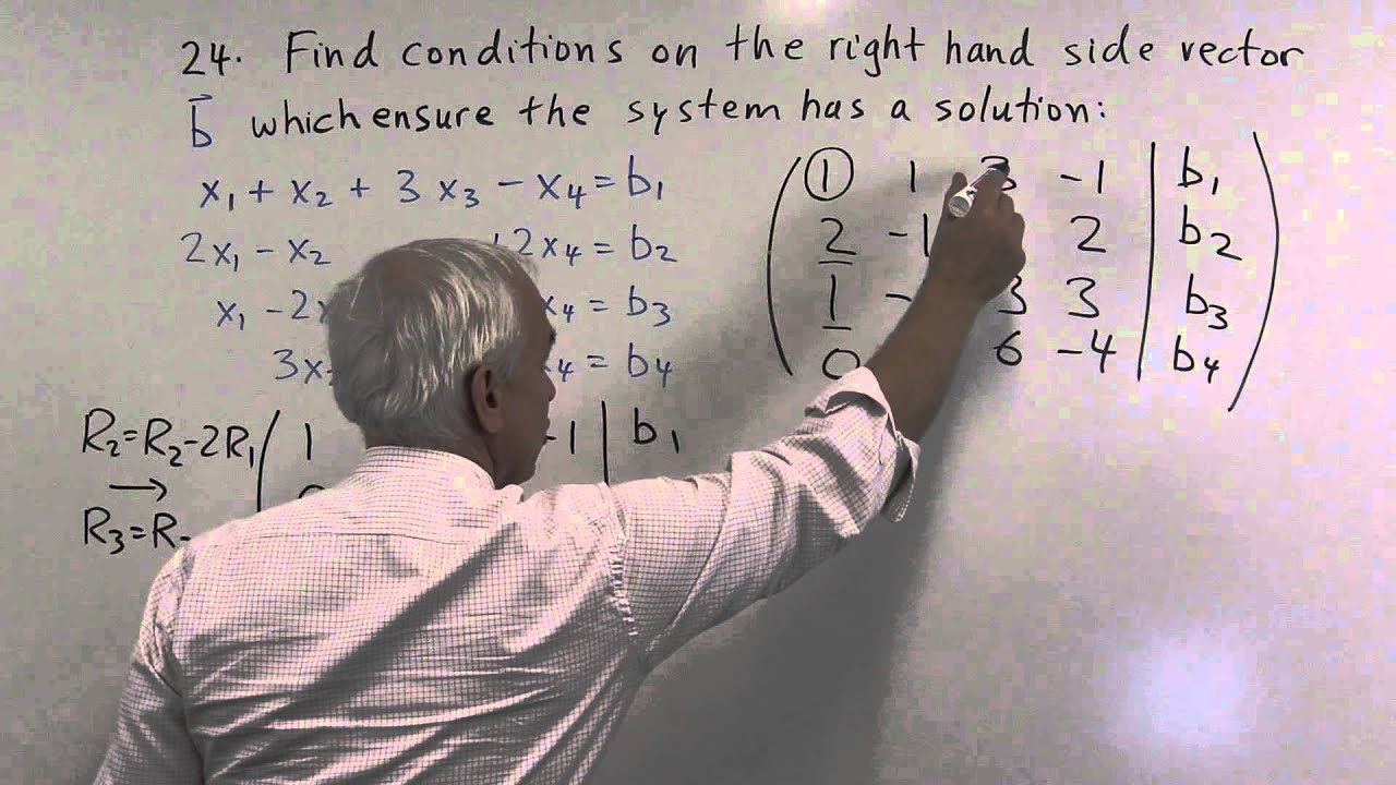 Solve Ax = B For Unknown B (Ch4 Pr24b) - YouTube