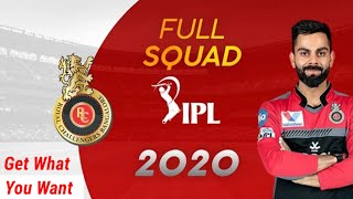 RCB 2020 Team || IPL 2020 RCB Full Squad || RCB 2020 Squad