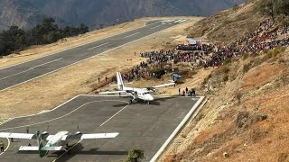 Nepal Airlines landing at Kalikot Airport | Suntharali kotbada Airport kalikot | twin otter कालिकोट