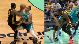 Draymond Green kicks at Grant Williams groin and they get tangled up 😳