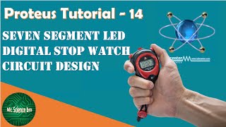 7 segment Digital stop watch circuit || Proteus Tutorial - 14