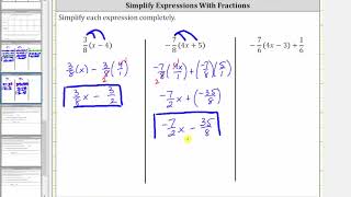 Simplify Variable Expressions with Fractions Using Distribution
