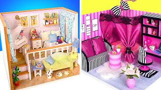 DIY Miniature Rooms From Cardboard || Cozy Music Room And Victoria's Secret Style Bedroom
