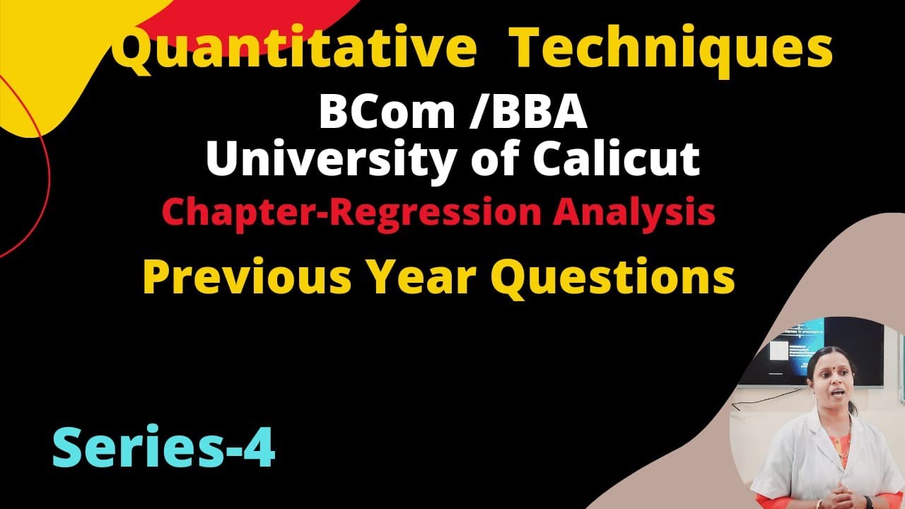 QT : REGRESSION ANALYSIS : PREVIOUS YEAR QP:BCOM/BBA (in Malayam) - YouTube