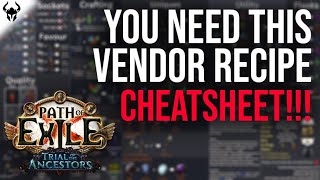 YOU NEED THIS VENDOR RECIPE CHEATSHEET! | PoE 3.22