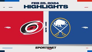 NHL Highlights | Hurricanes vs. Sabres - February 25, 2024