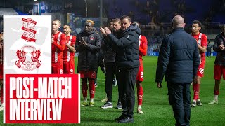 Richie Wellens on 2-0 defeat to Birmingham City