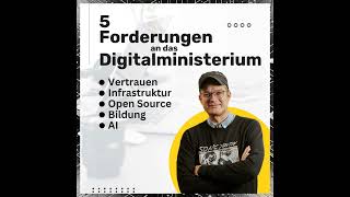 Podcast: 5 Forderungen an das Digitalministerium