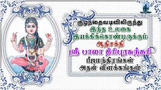 உலகத்தை இயக்கிக்கொண்டிருக்கும் ஆதிசக்தி  ஸ்ரீ பாலா திரிபுரசுந்தரி! பீஜ மந்திரங்கள் அதன் விளக்கங்கள்