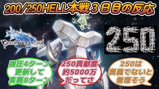 【グラブル反応集】土古戦場本戦３日目！200/250hellテトラゴッドに対する騎空士達の反応