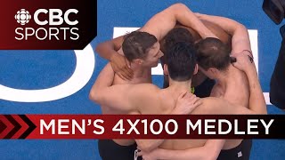 USA with a championships record in men's 4X100 medley relay at World Aquatics in Japan | CBC Sports