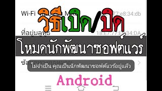 Android : วิธีปิด/เปิด โหมดสำหรับนักพัฒนาซอฟต์แวร์ Developer options