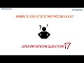 What is static method in java? When to use it? Java Interview Questions | Ask Java |Code Bode