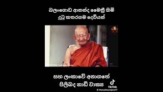 බලංගොඩ ආනන්ද හිමියන් කතරගම දෙවියන් සියැසින් දකියි...