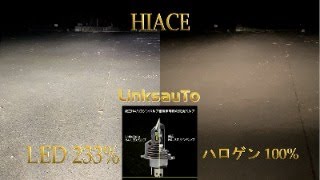 The result of replacing the LED headlight bulb of Linksauto with Hiace! Genuine halogen ratio 233%!