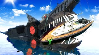 ROBOT MEGALODON DESTROYS SHIP! (Garry's Mod)