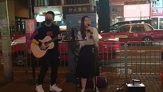 夜に駆ける-YOASOBI / 先哭為敬-鄭欣宜 (Cover) @旺角亞皆老街Busking 2023.02.04