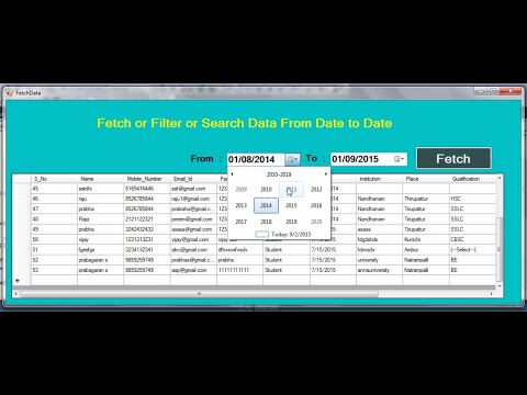 Fetch or Filter Data from Date to Date Fetch or Filter Data from Date to Date