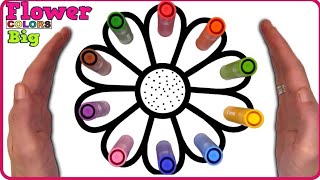 Let's draw a big flower 🌸 easy step by step for kids and toddlers / Flower Drawing and Coloring