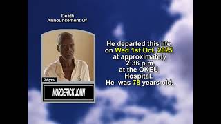 Norderick John-~ Short Obituary