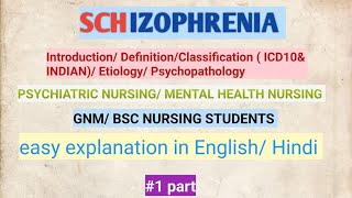 Schizophrenia, introduction, definition, classification, etiology, psychopathology.#psychiatry