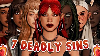 7 Deadly Sins as Sims! 🔥 + CC List | Sims 4 Create a Sim Challenge
