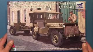 Sprue Review. Bronco GPW 1/4 ton Trucks with trailer and 37mm Anti-Tank gun CB 35106/CB35107